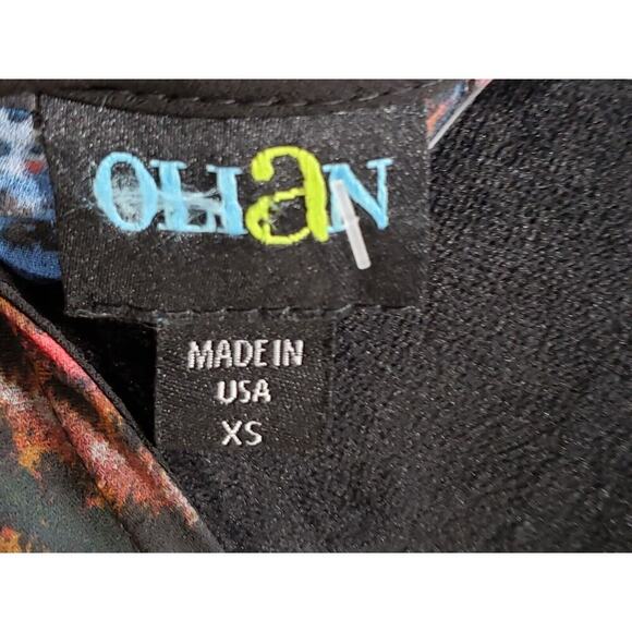 Olian Women's Multicolor 100% Polyester V-Neck Long Sleeve Top Blouse Size XS - Picture 7 of 11